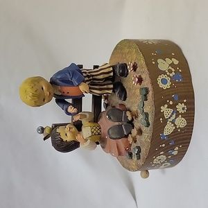 Vintage Anri Italy Wooden Music Box, Approx 5 1/2" tall